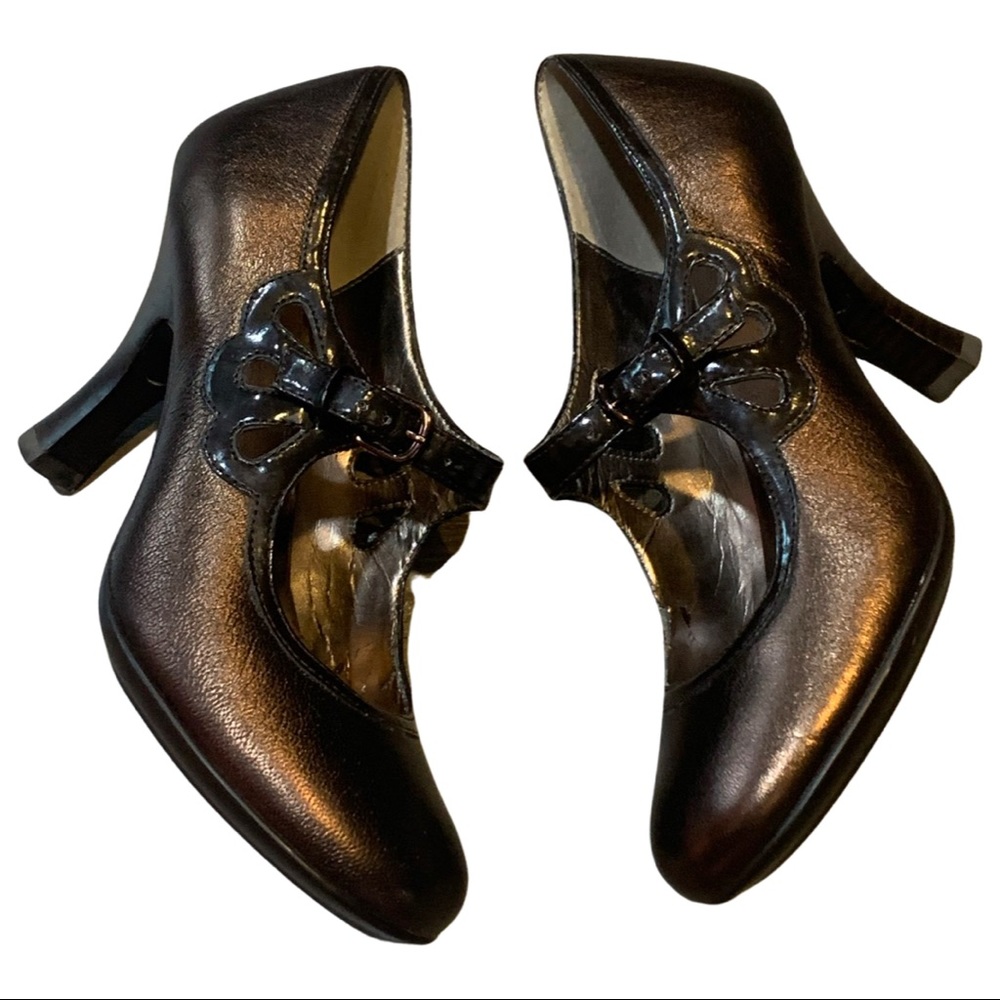 Patent Leather High Heel Maryjane with Diamond Buckle